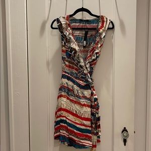 NWT colorful boutique Wrap dress, size L Ark & Co